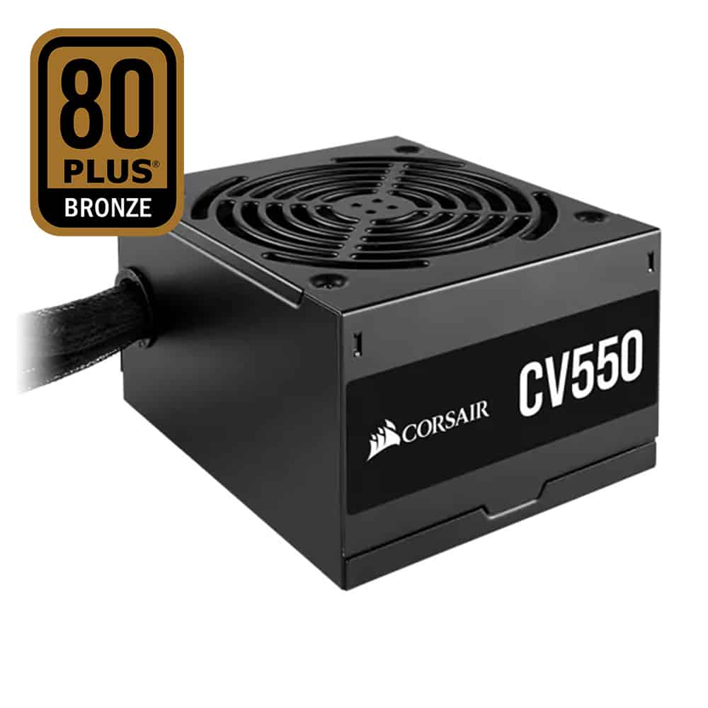 Fuente de Poder Corsair CV550 80 PLUS Bronze, 120mm, 550W Certificada 80+ Bronce, ATX