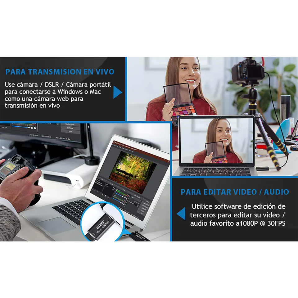 Tarjeta Capturadora Video Hdmi a Usb 2.0 (FHD, Ultra 4K, 3D) 2