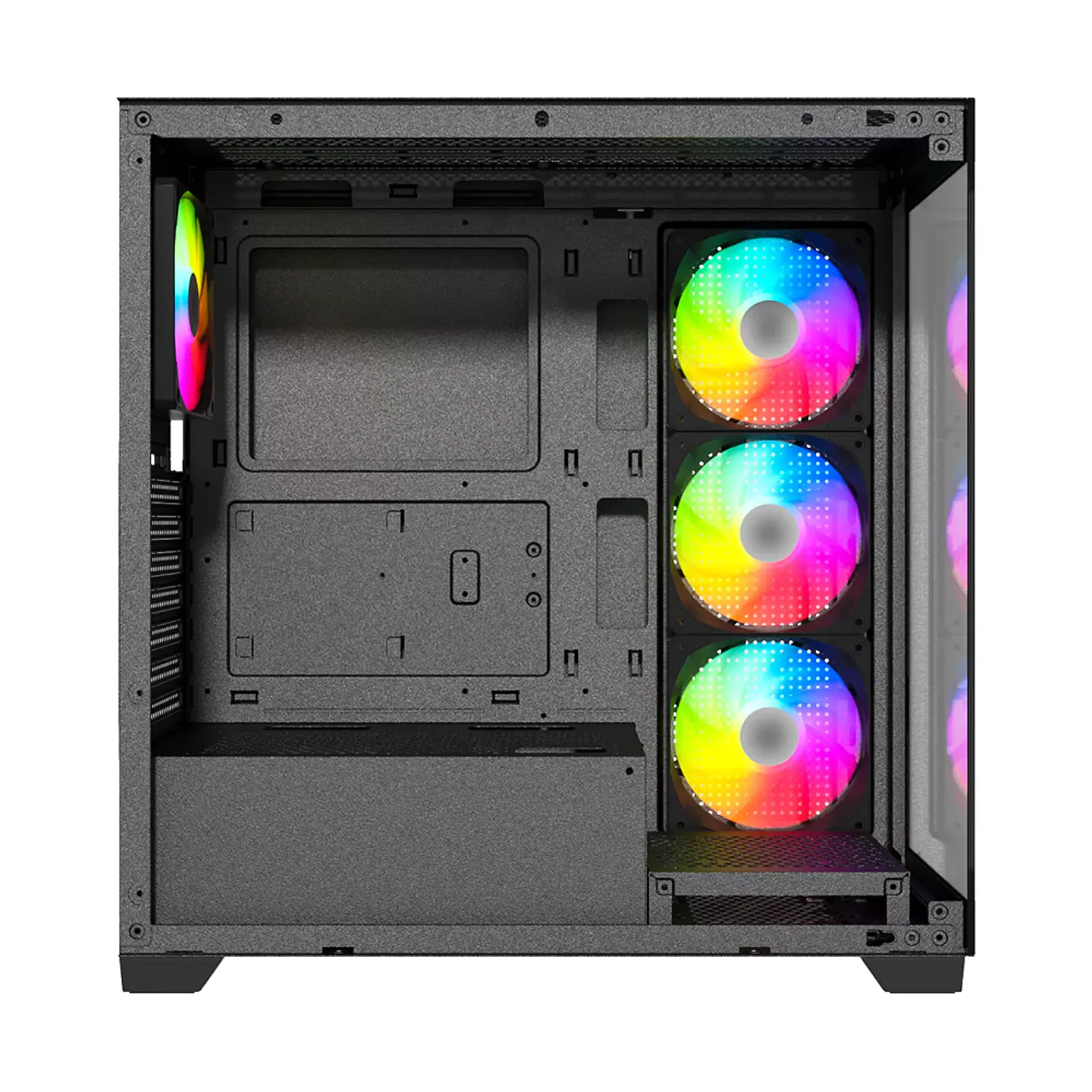Gabinete Newgen Radiant 01 Glass ATX, 4 cooler RGB + control 3