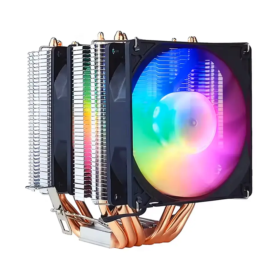 Disipador CPU de 6 tubos de Cobre, RGB, Intel/AMD, 2 coolers 1