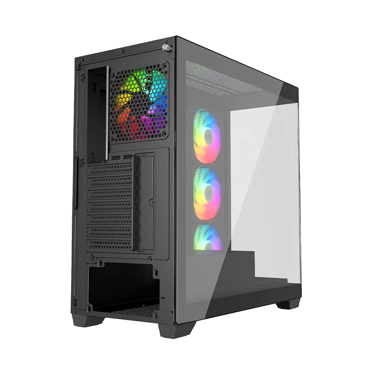Gabinete Newgen Radiant 01 Glass ATX, 4 cooler RGB + control 6