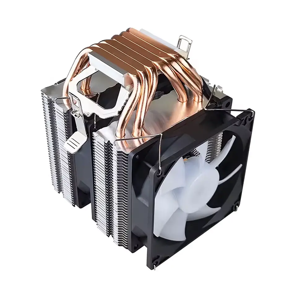 Disipador CPU de 6 tubos de Cobre, RGB, Intel/AMD, 2 coolers 3
