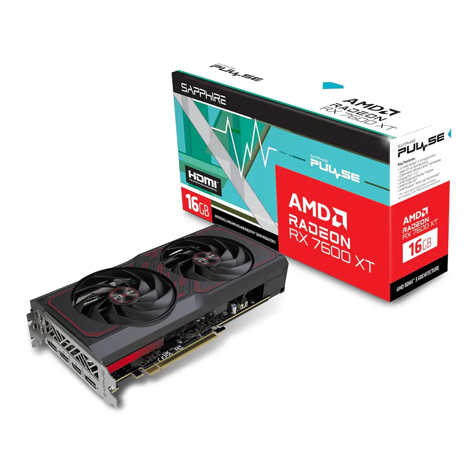 Tarjeta de video Sapphire PULSE AMD Radeon RX 7600 XT 16GB 1