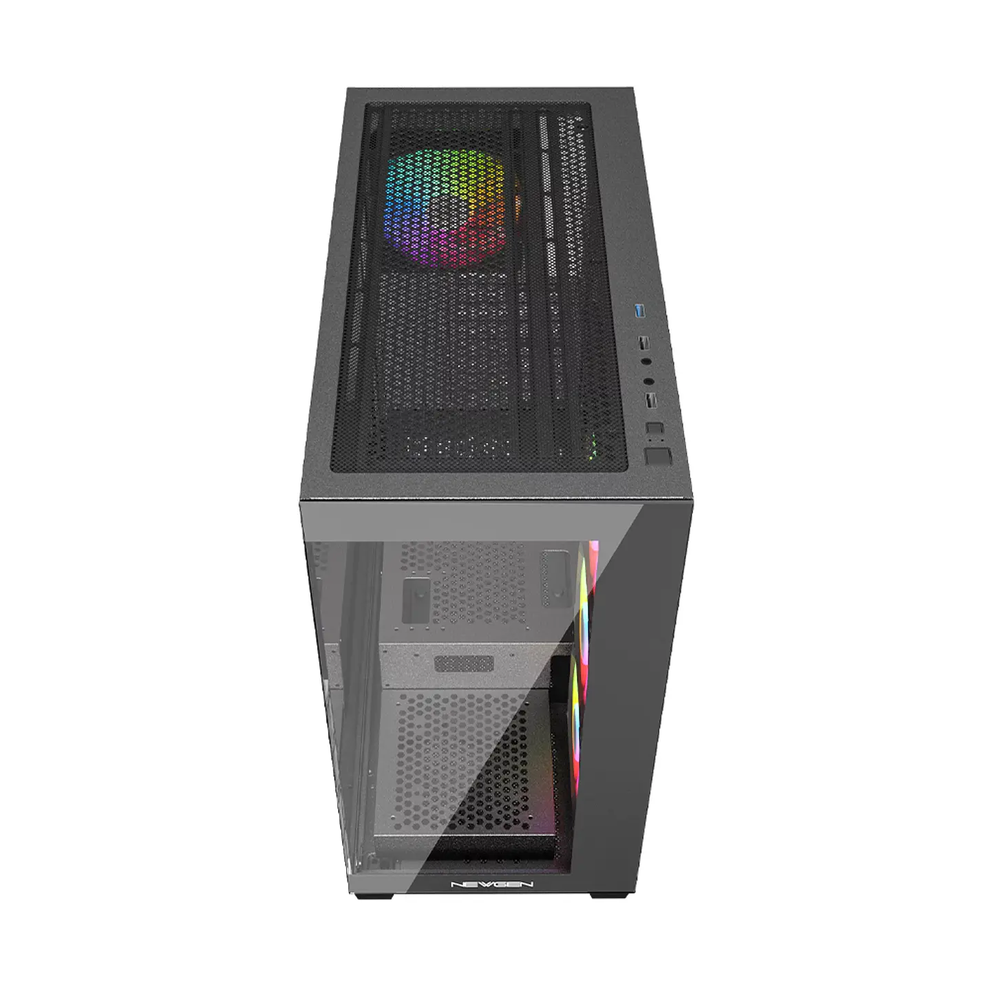 Gabinete Newgen Radiant 01 Glass ATX, 4 cooler RGB + control 8