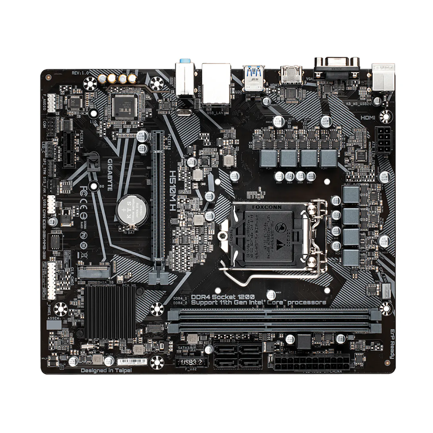 Placa Madre Gigabyte H510M H (LGA1200, DDR4 2133/3200Mhz, M.2, MicroATX) 3