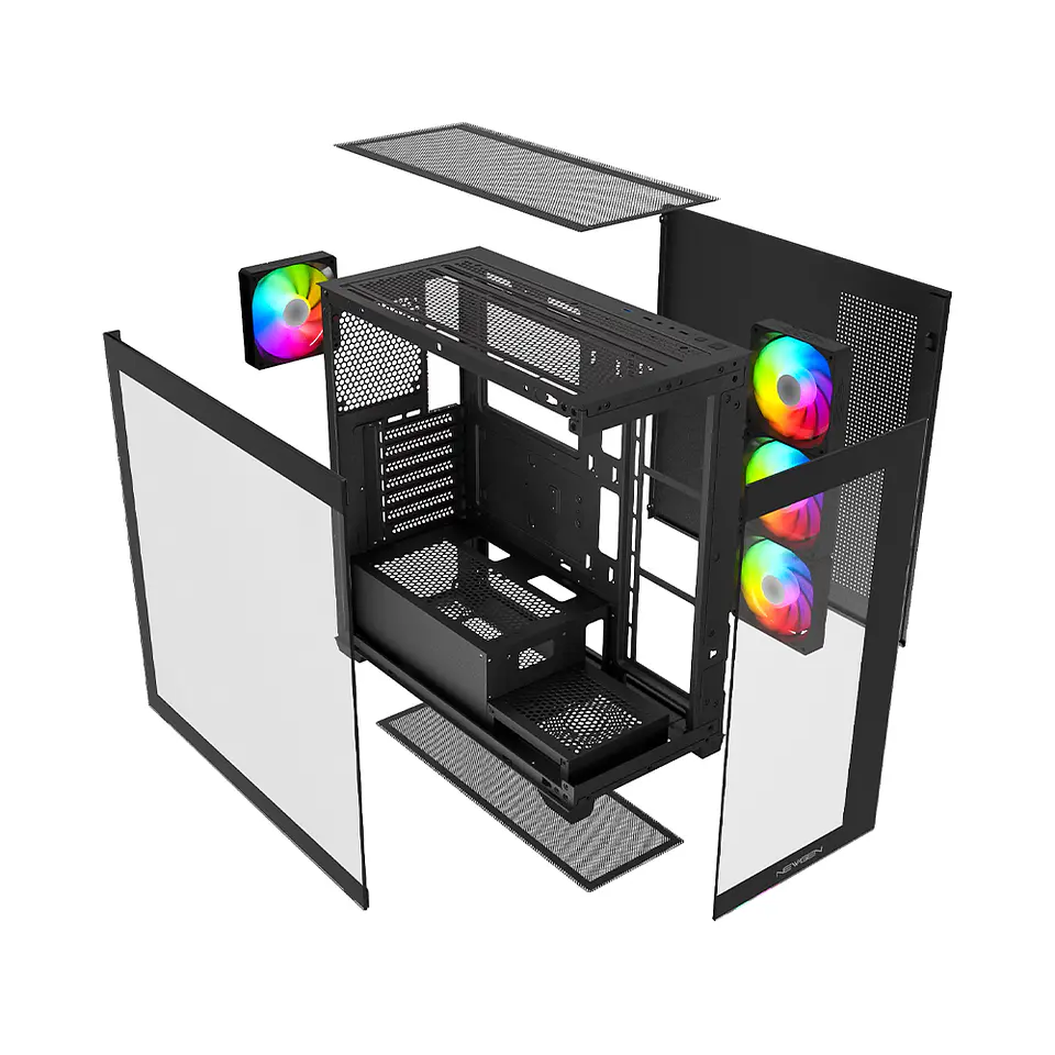Gabinete Newgen Radiant 01 Glass ATX, 4 cooler RGB + control 10