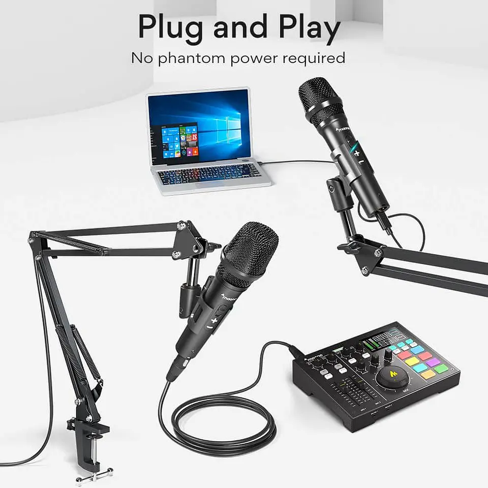 Pack profesional para Podcast y streaming: Aro de luz y set micrófono profesional 6