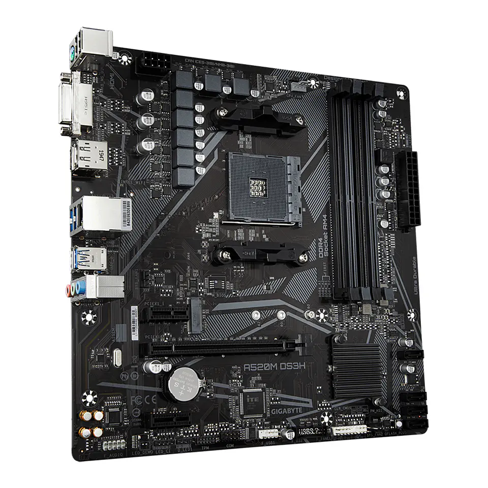 Placa Madre Gigabyte A520M DS3H (AM4, DDR4, M.2, RGB, MicroATX) - AMD Ryzen 4