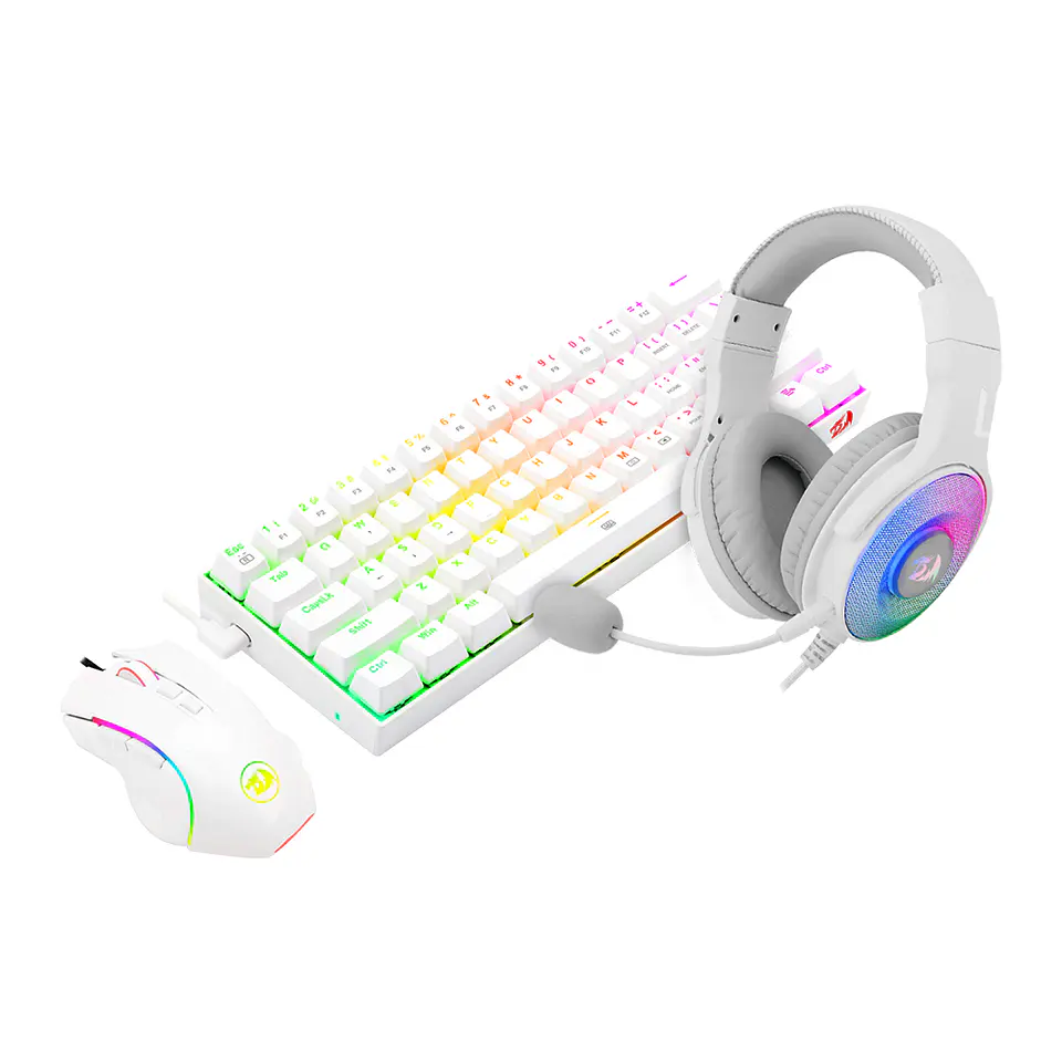 Kit Gamer Redragon 3 en 1 - S129W (Teclado + Audífonos + Mouse) - White RGB 3
