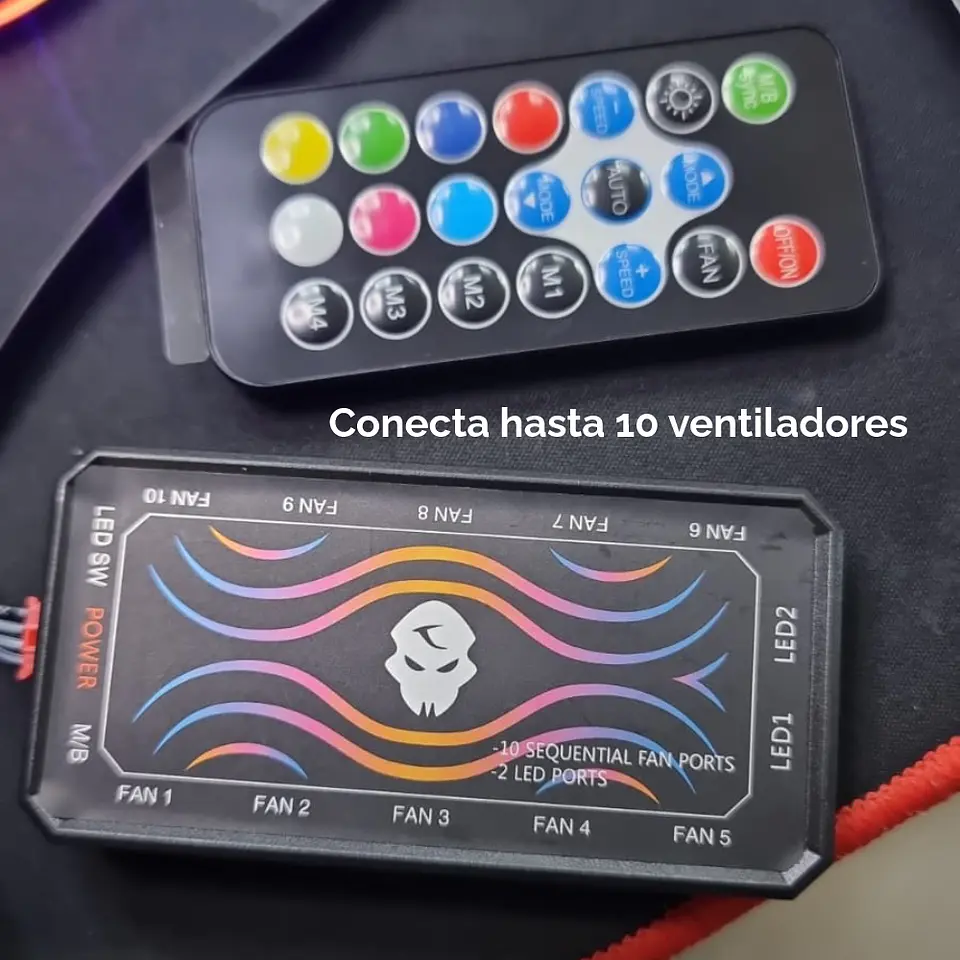 Set kit ventilador de Gabinete Kronos Aeolus, ARGB, 120mm, conexión controlador, Negro 13