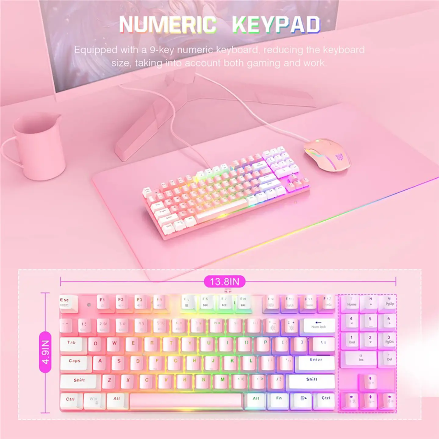 Kit Gamer Onikuma Teclado Mecánico G26 + Mouse 6400 Dpi, RGB 3