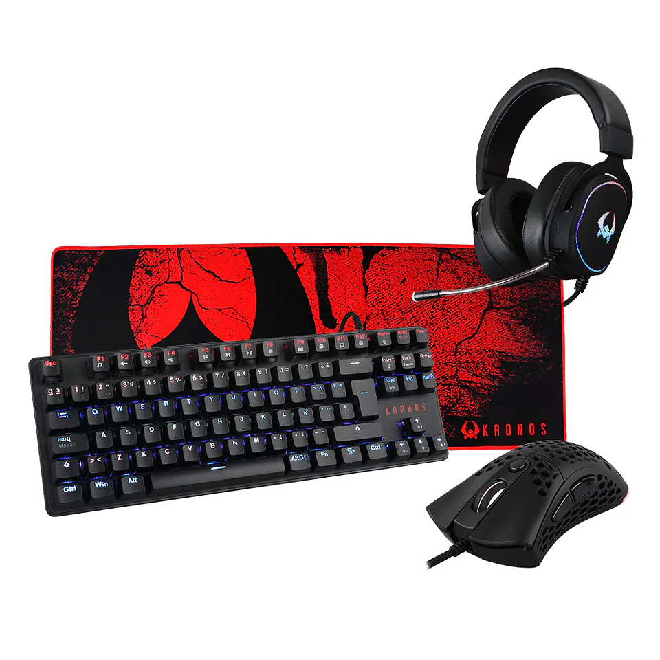Pack Gamer PRO - 4 en 1 Kronos (Audifonos, Teclado, Mouse, Mousepad) 1