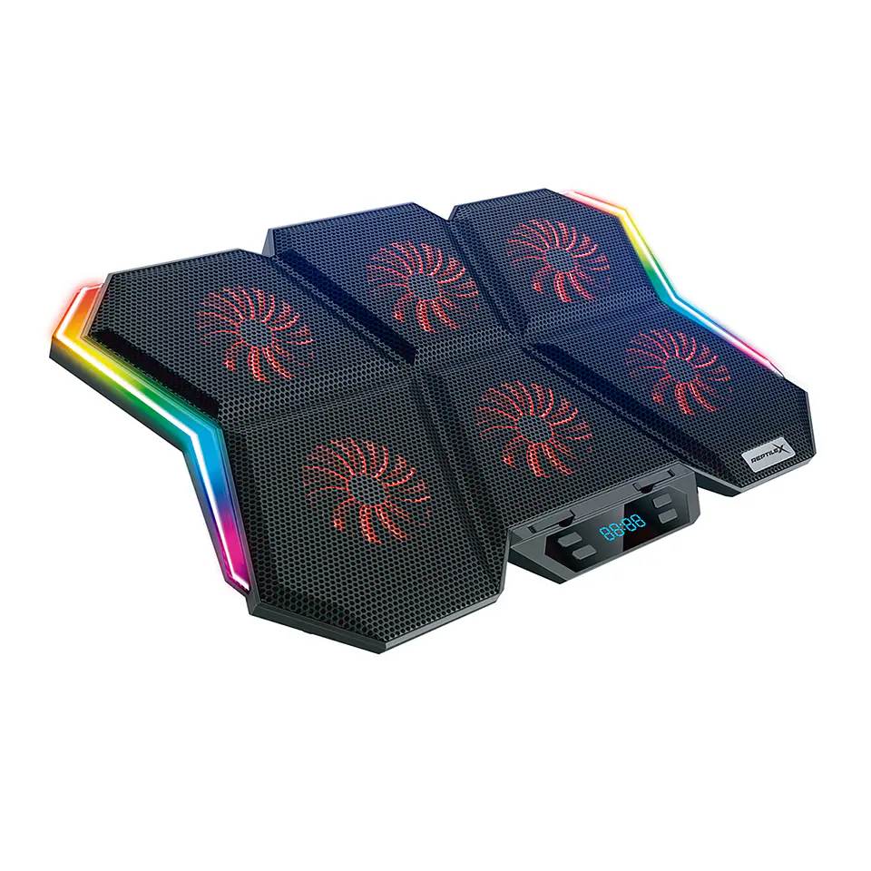 Base Cooler 6 Ventiladores Enfriador Notebook Lcd Luz Rgb Rx0051 1