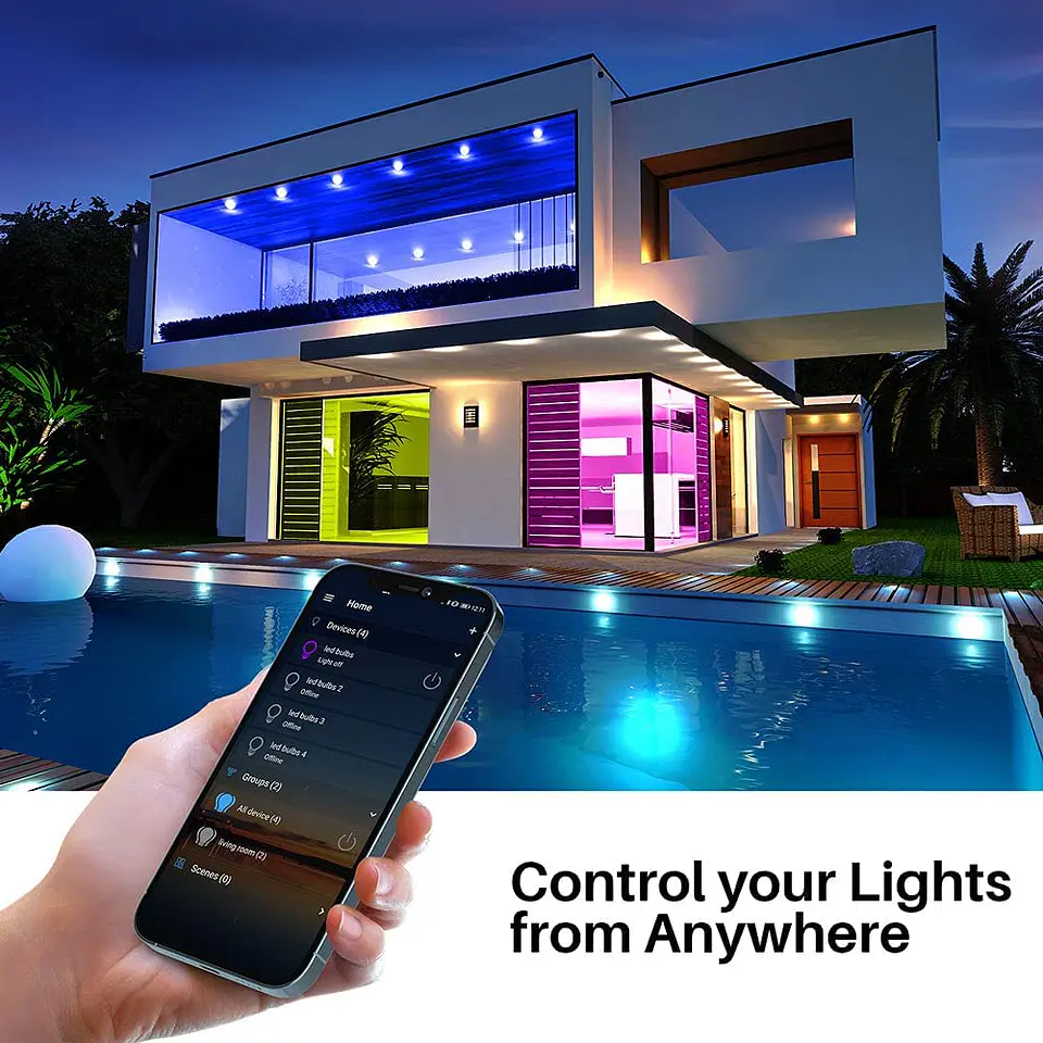 Bombilla Led Inteligente, App Tuya, Alexa, Google Home (WiFi, RGB, 9W, 6500K) 4