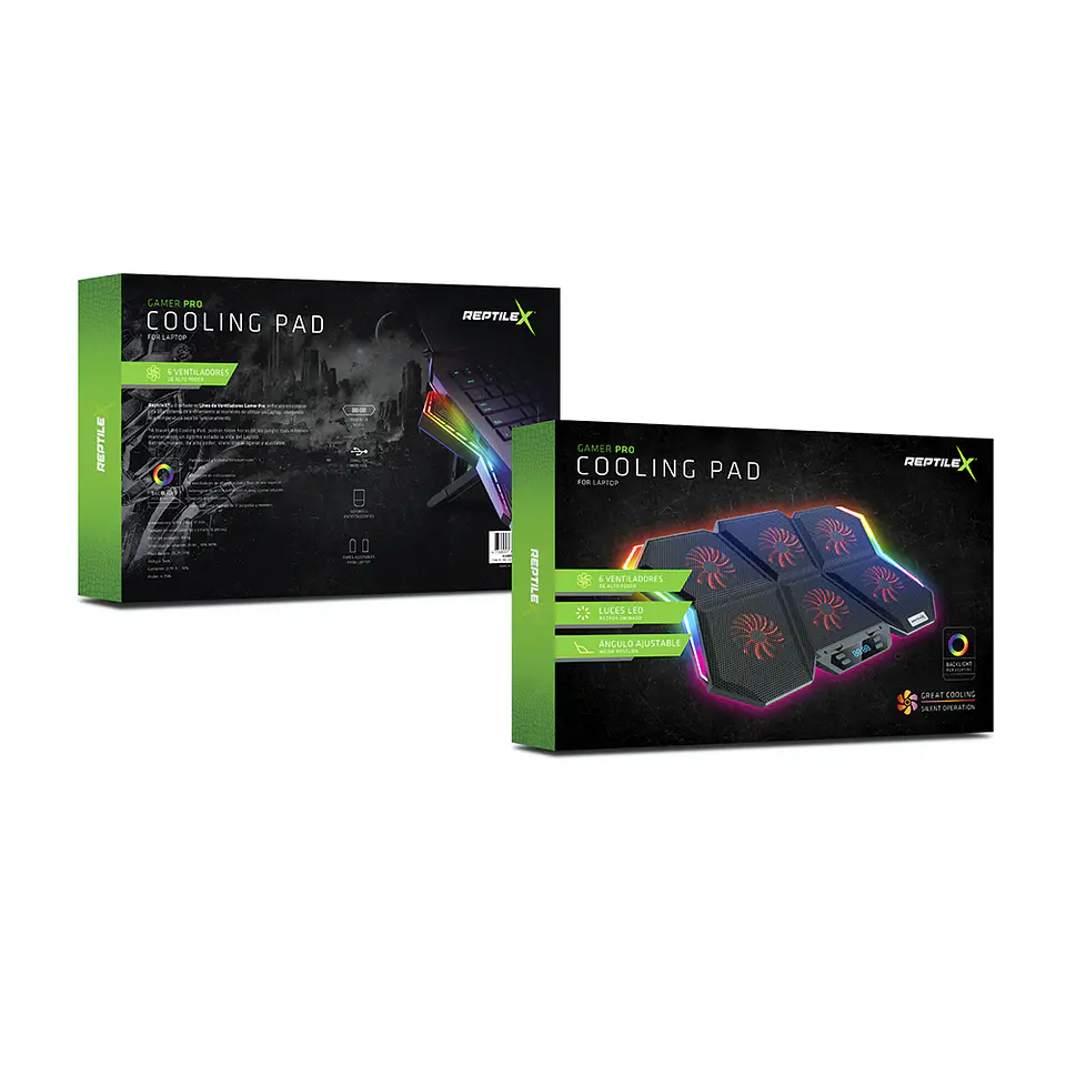 Base Cooler 6 Ventiladores Enfriador Notebook Lcd Luz Rgb Rx0051 2