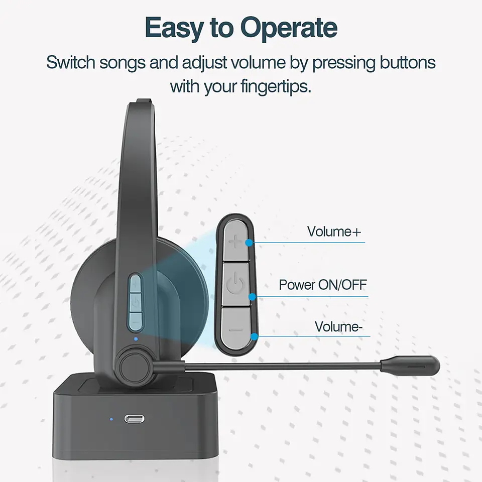 Audífono Mono Auricular AudioPro con micrófono (BT, Recargable) 2