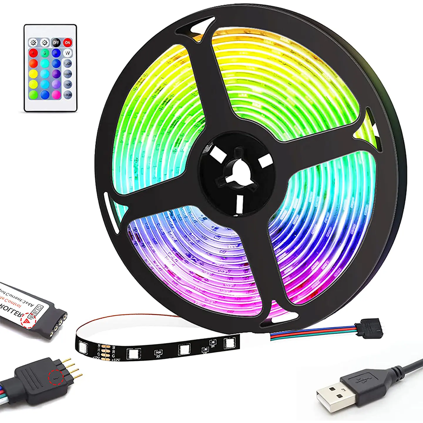 Tira de Luces Led - 3 Metros (Conexión USB, Control Remoto) 1