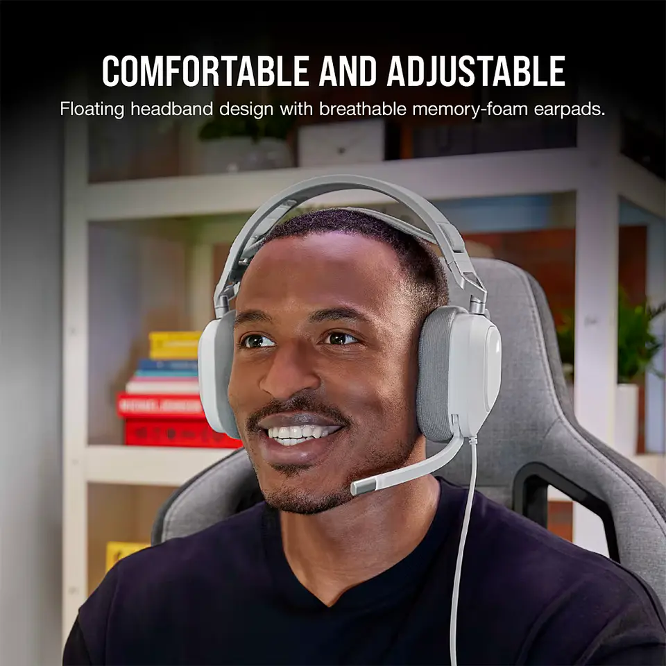Audífonos Gamer Corsair HS80 RGB Dolby Audio 7.1 USB, Blanco 4