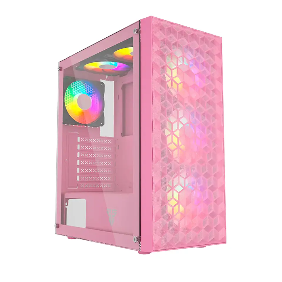 Gabinete Fantech CG83 Aero Sakura, ATX, Panel Vidrio, 4 fans 1