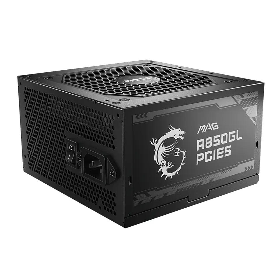 Fuente de Poder MSI MAG A850GL PCIE5 850W, Modular, 80+ Gold 1
