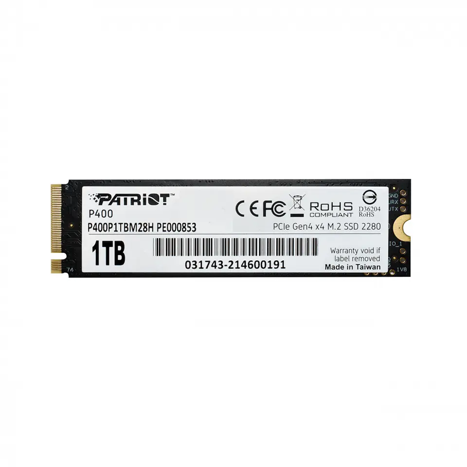 Unidad SSD Patriot P400 NVMe, 1TB, PCI Express 4.0, M.2 5