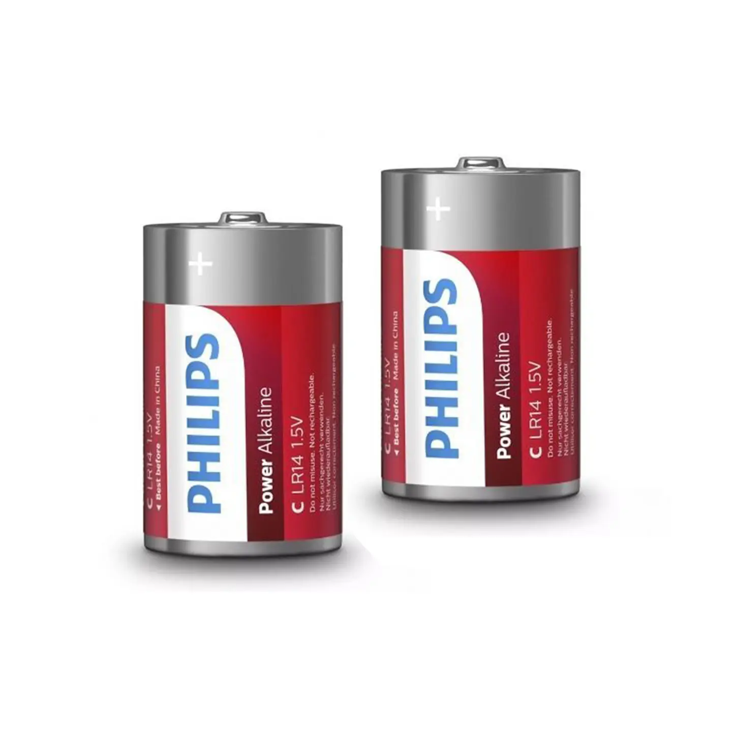 Pack 2 Pilas Alcalinas Philips Power 1.5V, C LR14 Baby 2