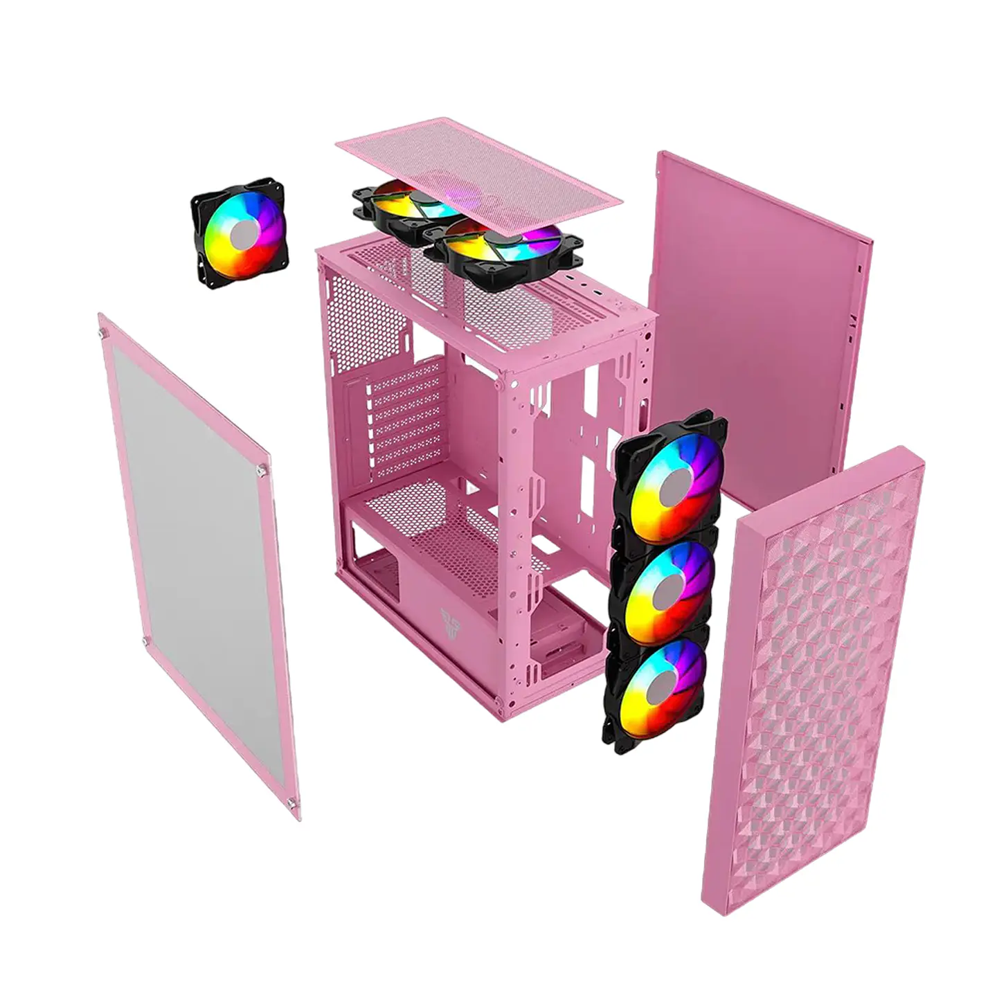 Gabinete Fantech CG83 Aero Sakura, ATX, Panel Vidrio, 4 fans 4