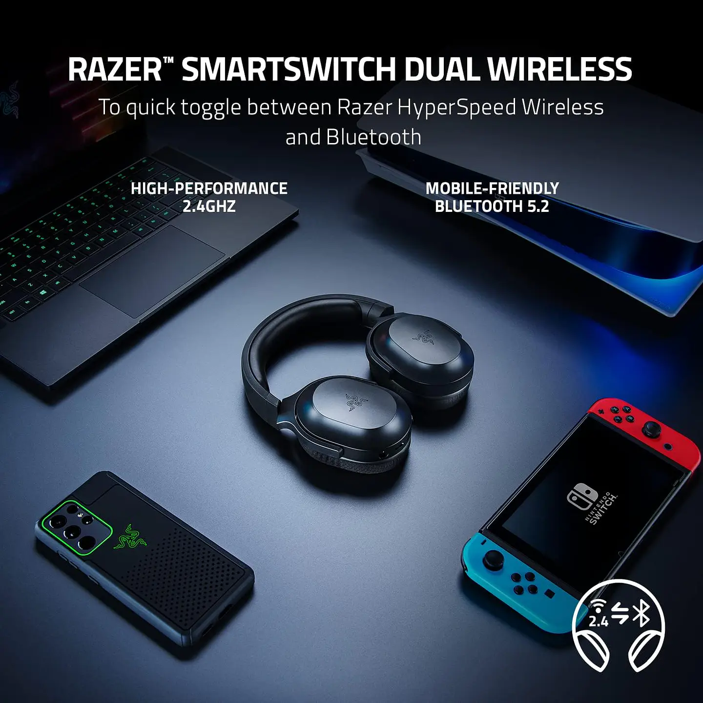 Audífonos Razer Barracuda X 2022, 7.1, BT/Dongle USB, Negro 6