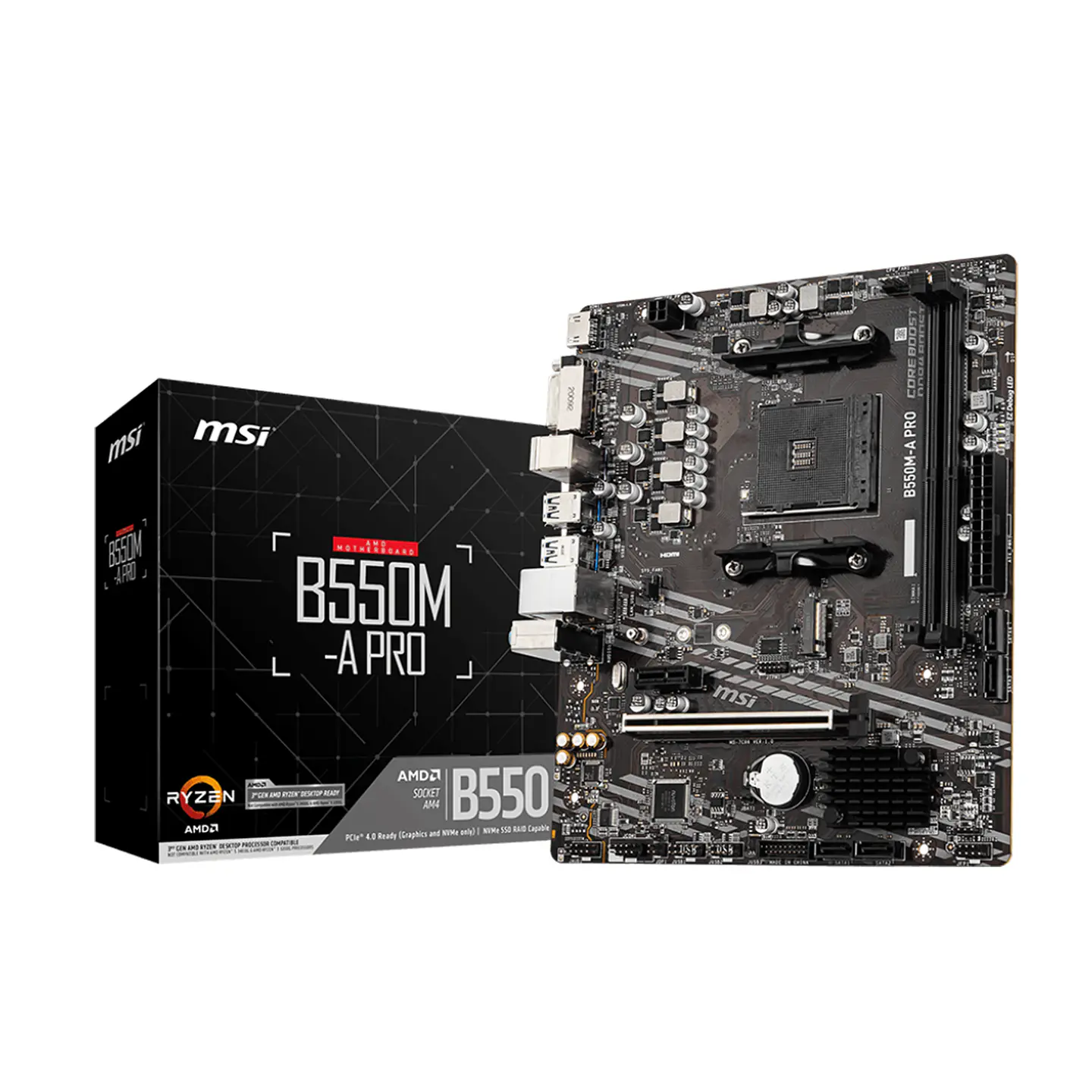 Placa Madre MSI B550M-A PRO, AM4, DDR4,, M2, Micro-ATX 1