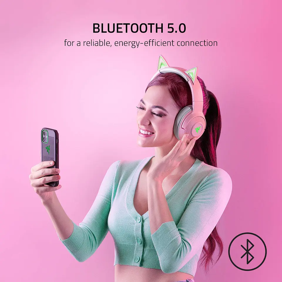 Audífonos Razer Kraken Kitty Quartz, Bluetooth, Rosado 4