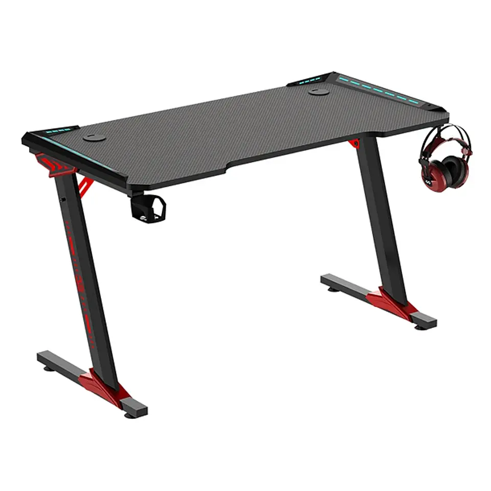 Escritorio GTC GTA-002, superficie fibra de carbono, luz led 3