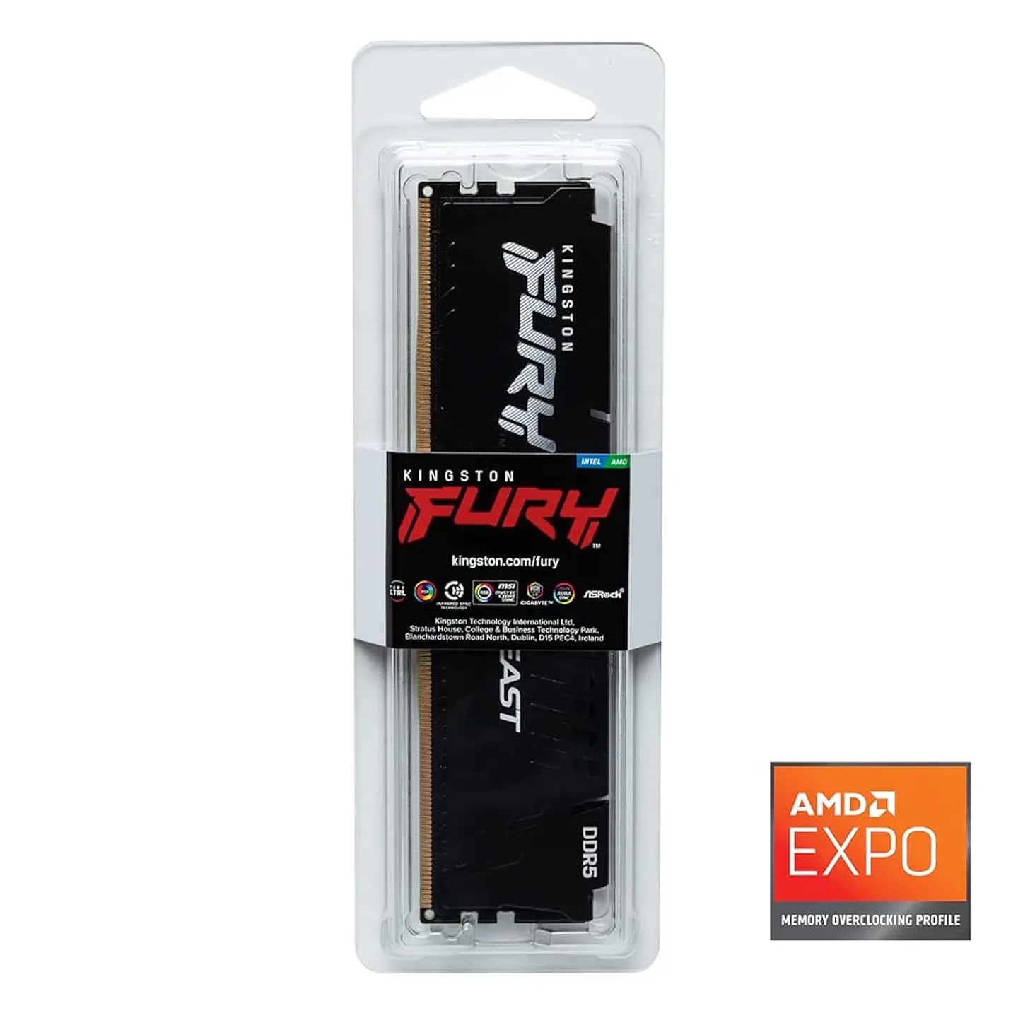 Memoria Ram Kingston Fury Beast 16GB DDR5 6000MT/s CL36 DIMM BK 4