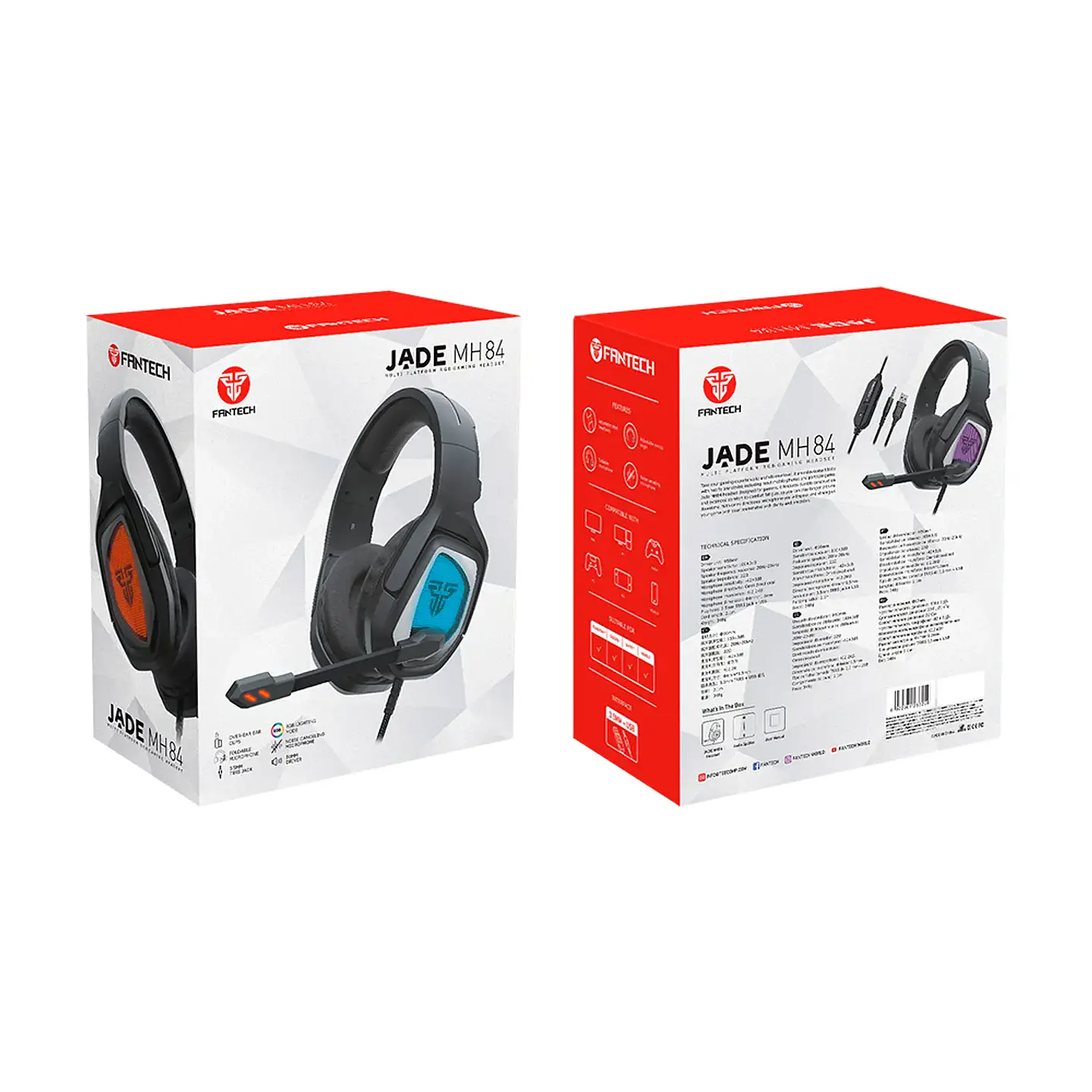 Audífonos Fantech Jade MH84, multiplataforma, Black Edition 6