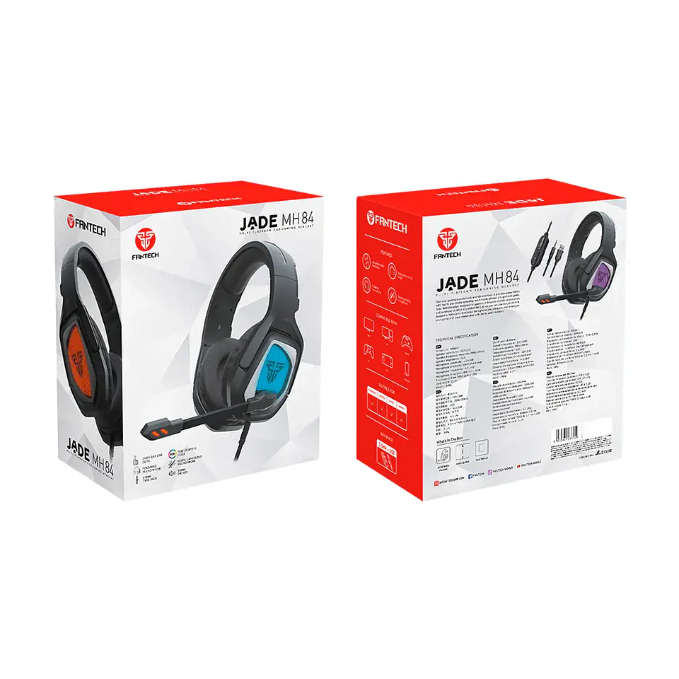 Audífonos Fantech Jade MH84, multiplataforma, Black Edition 6