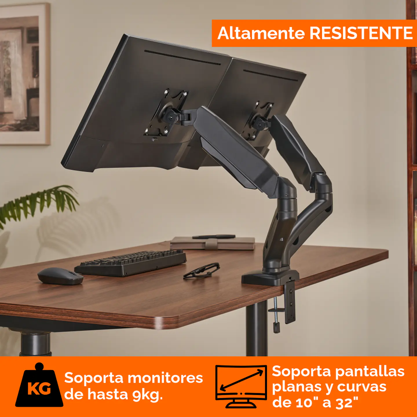 Brazo Soporte De Escritorio Doble Para 2 Monitores ajustable 2