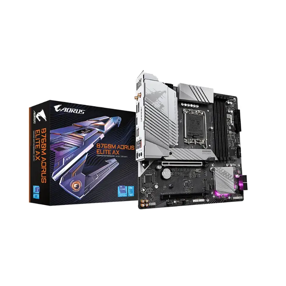 Placa Madre AORUS B760M ELITE AX, LGA1700, DDR5 mATX 1