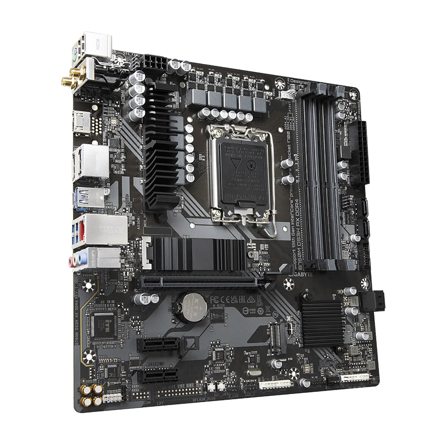 Placa Madre Gigabyte B760M DS3H AX DDR4, WiFi 6, LGA 1700, Intel 12-13 gen 3