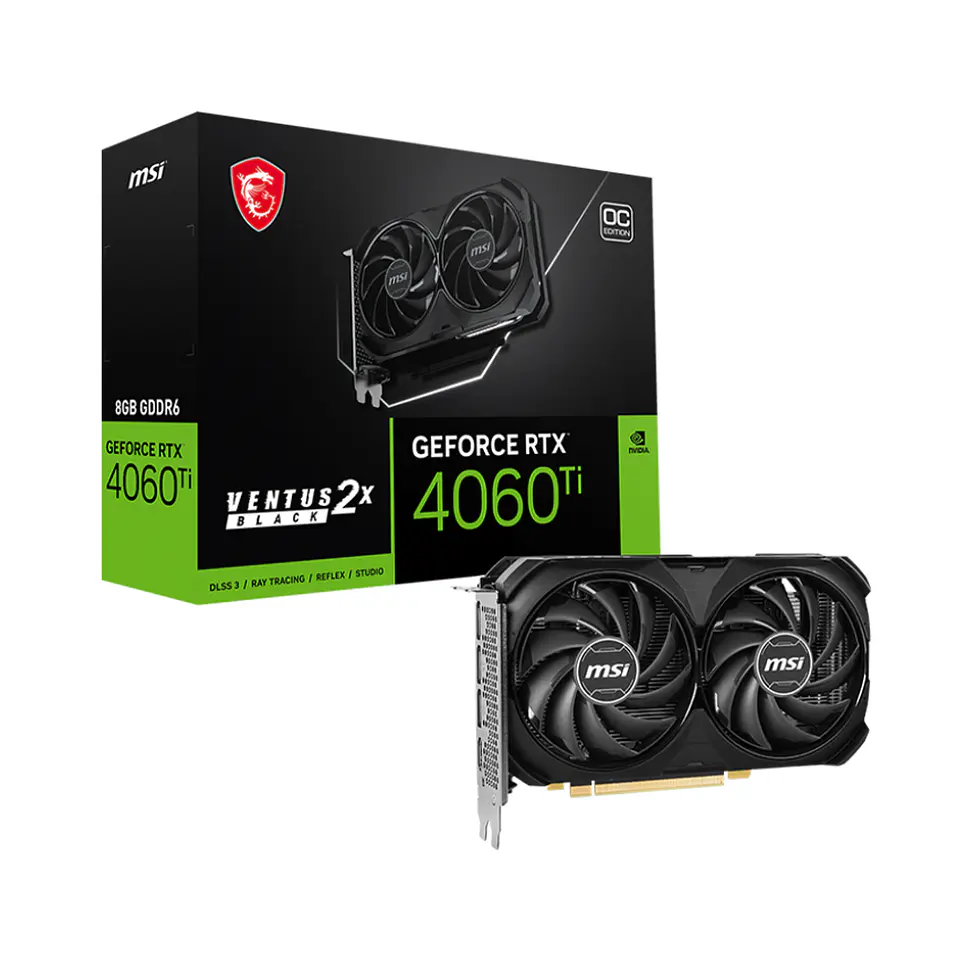 Tarjeta de video MSI RTX 4060 Ti VENTUS 2X BLACK 8G GDDR6 OC 1