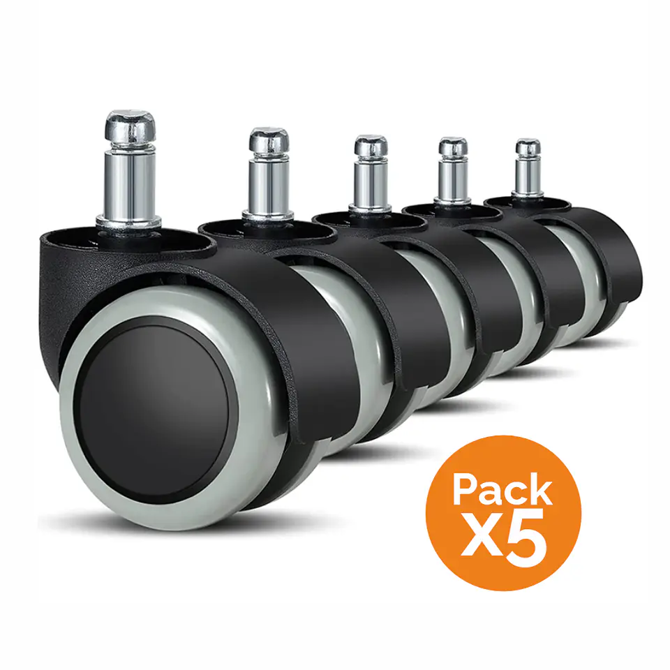 Ruedas Para Silla Escritorio Tipo Roller Set 5 Universales - gris 1