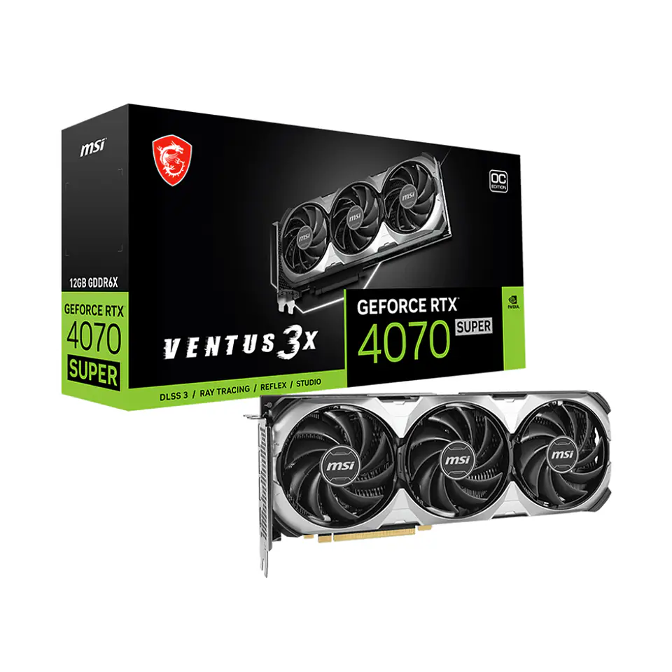Tarjeta de Video MSI RTX 4070 Super Ventus 3X 12G GDDR6X OC 1