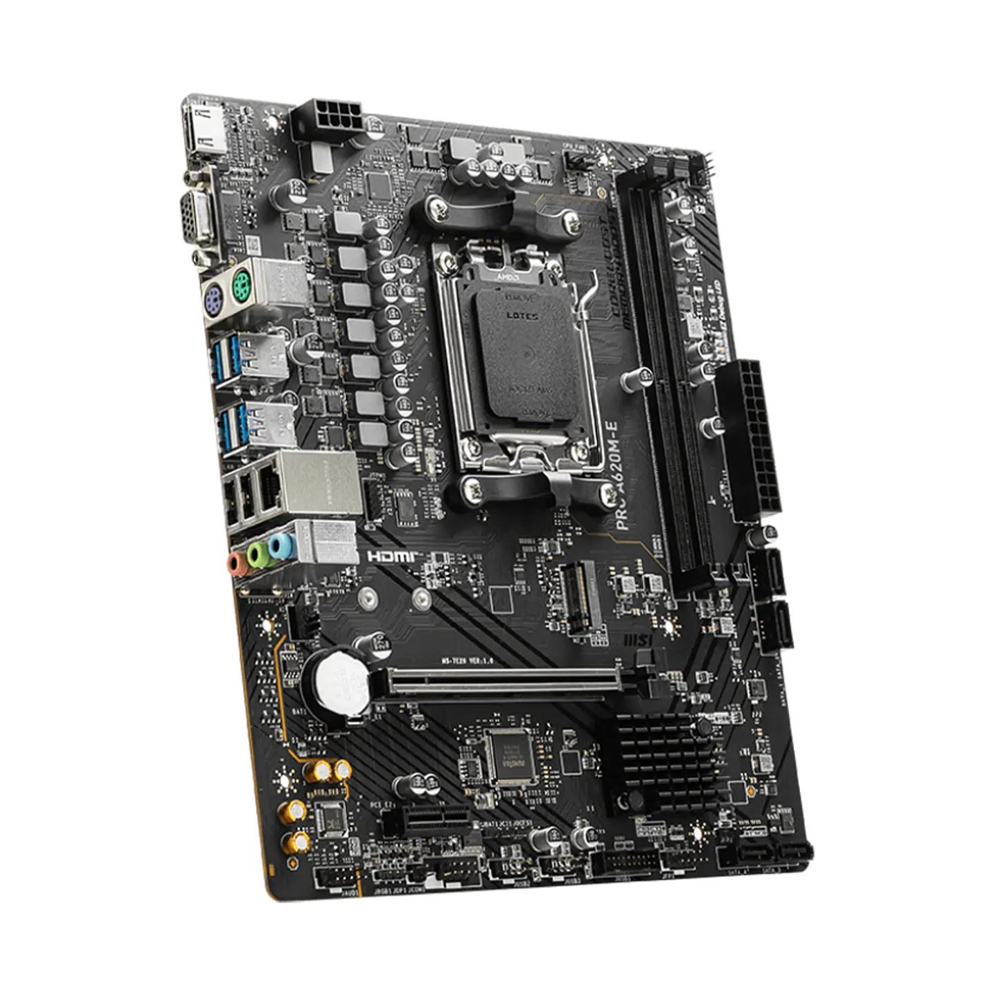 Placa Madre MSI PRO A620M-E, AM5, DDR5, PCIe 4.0, M.2, mATX 3