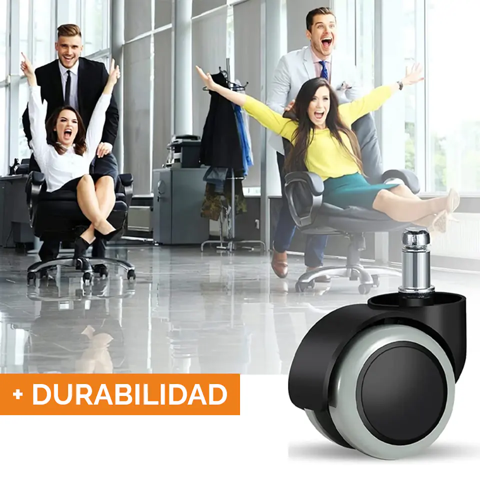 Ruedas Para Silla Escritorio Tipo Roller Set 5 Universales - gris 4