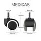 Ruedas Para Silla Escritorio Tipo Roller Set 5 Universales - gris - Miniatura 5
