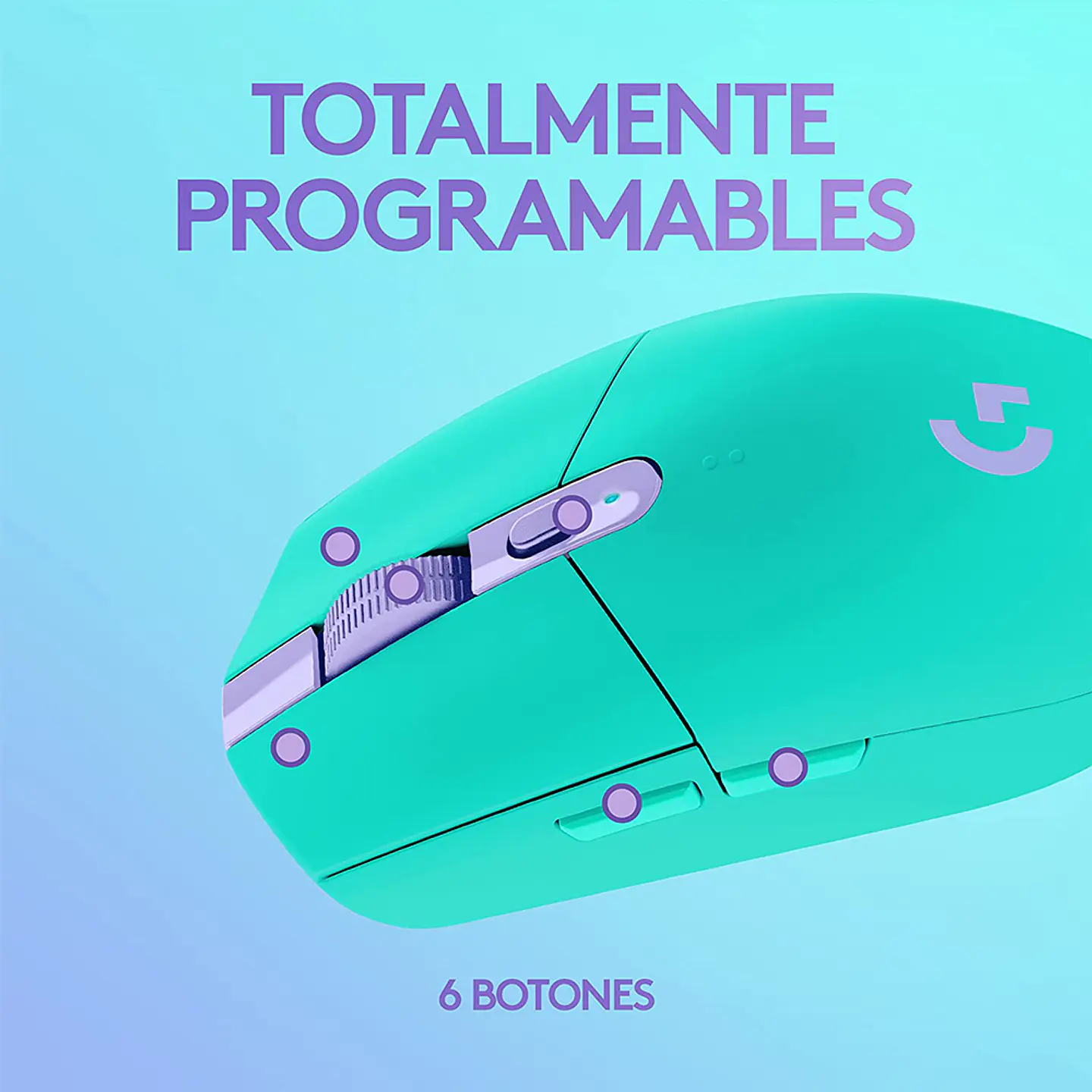 Mouse Gamer Inalámbrico Logitech G305 (1ms, 12.000DPI, 6 botones) - Menta 3
