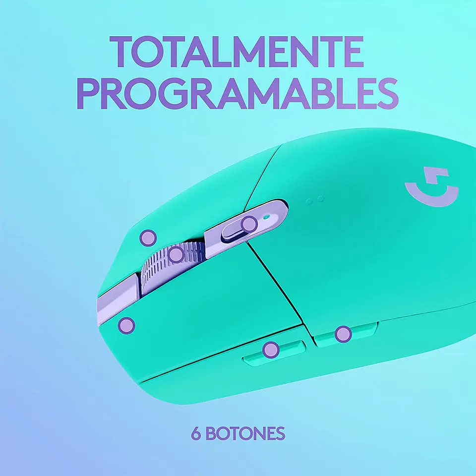 Mouse Gamer Inalámbrico Logitech G305 (1ms, 12.000DPI, 6 botones) - Menta 3