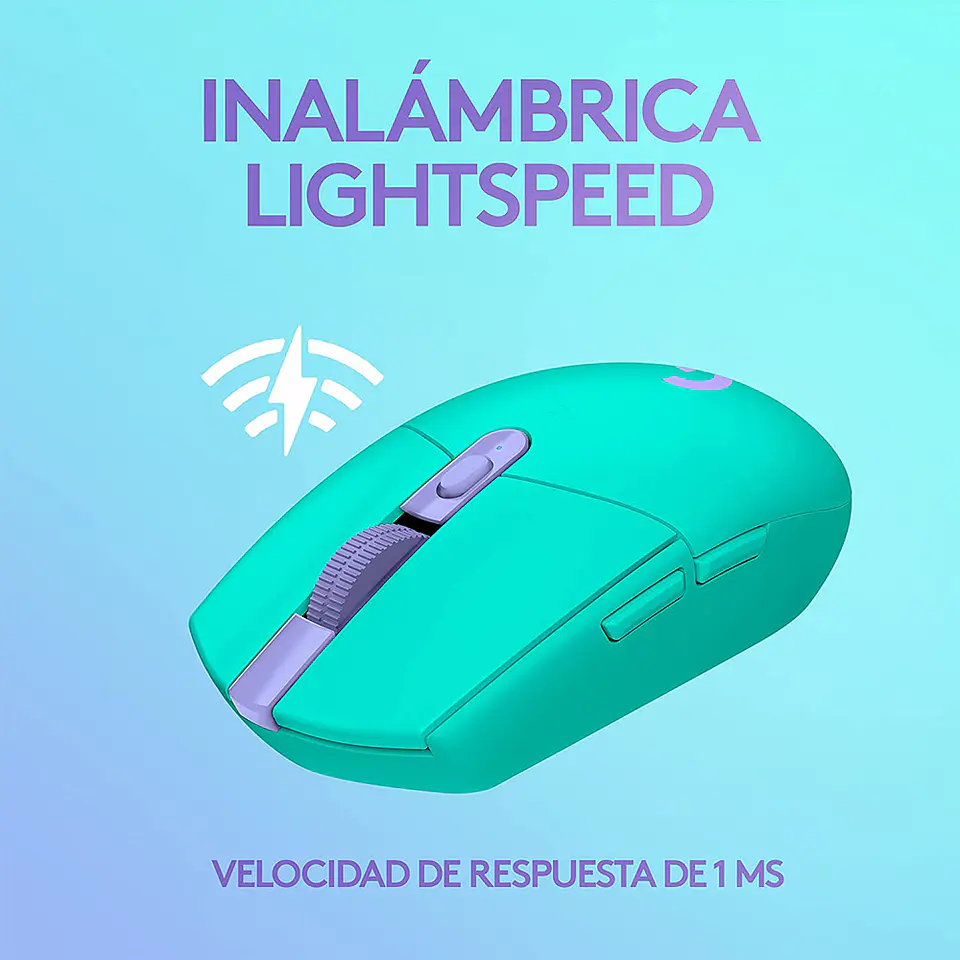 Mouse Gamer Inalámbrico Logitech G305 (1ms, 12.000DPI, 6 botones) - Menta 4