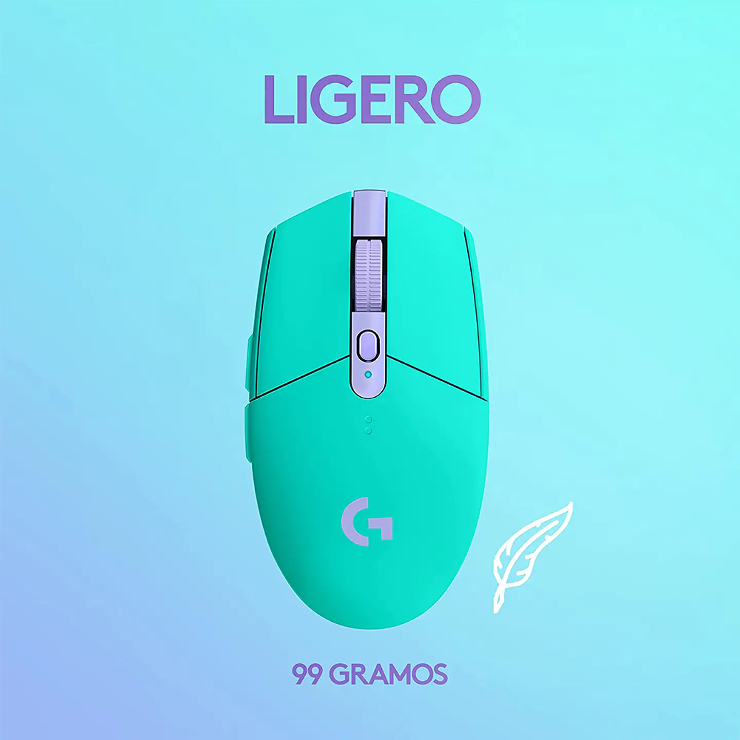 Mouse Gamer Inalámbrico Logitech G305 (1ms, 12.000DPI, 6 botones) - Menta 5