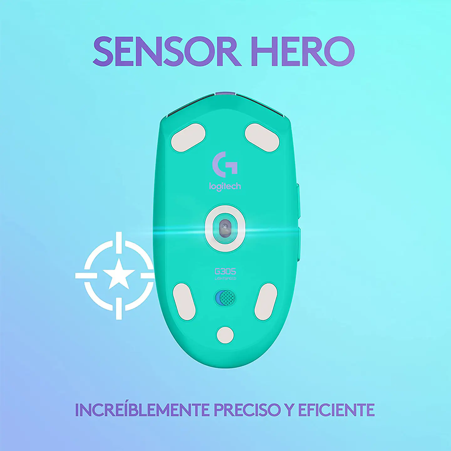 Mouse Gamer Inalámbrico Logitech G305 (1ms, 12.000DPI, 6 botones) - Menta 6