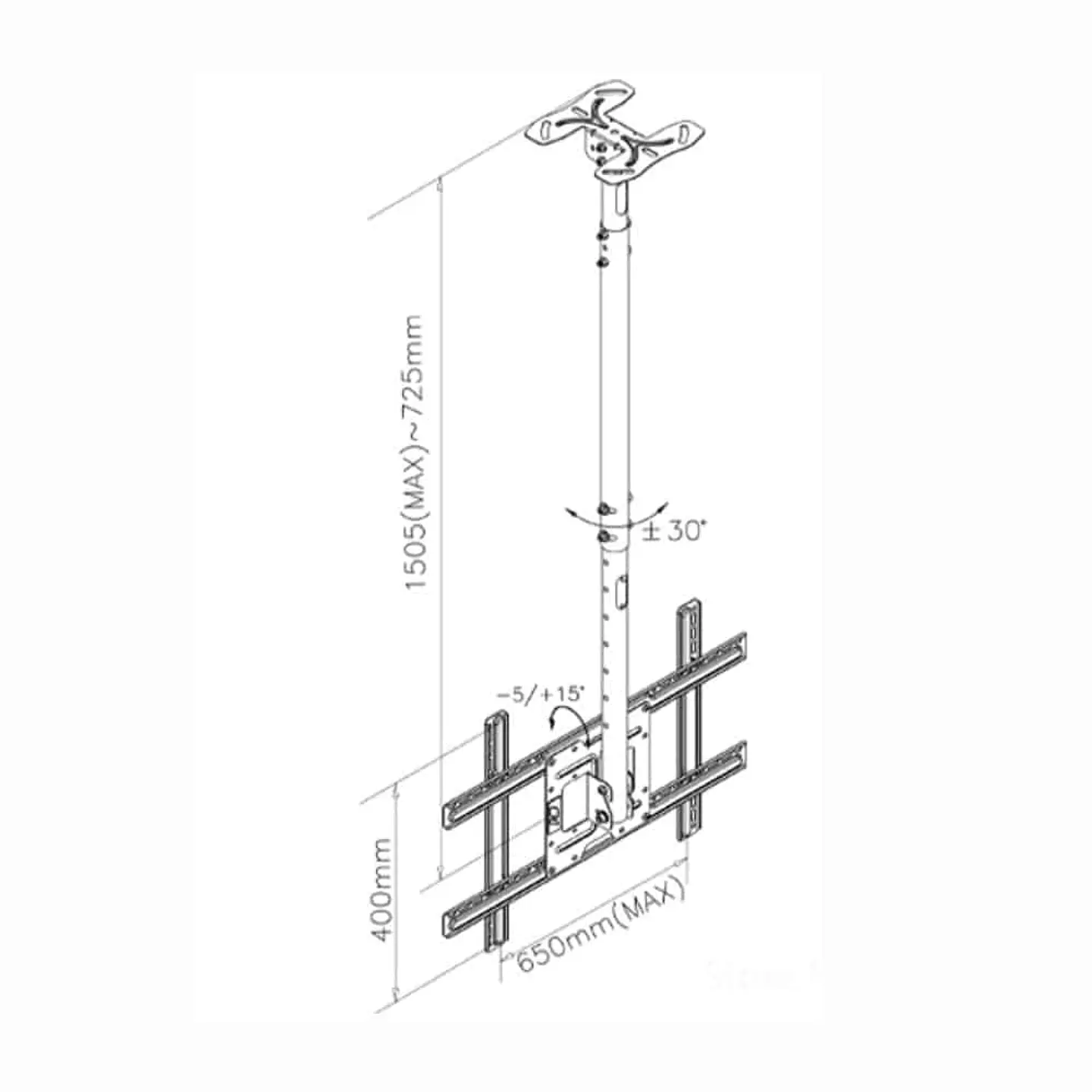 Soporte de TV para techo ajustable e inclinable 32