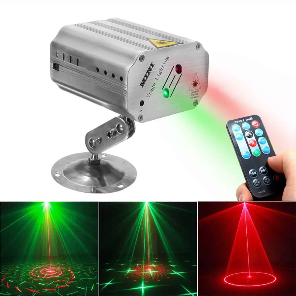 Proyector fiesta Luz Láser de puntos y figuras, incluye control remoto 1